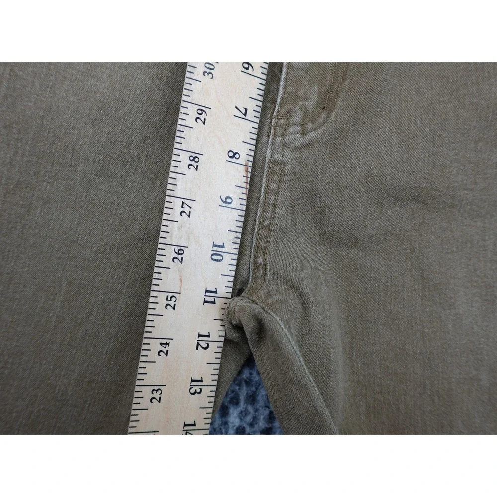 Unbranded Flare Jeans Womens Size L Brown Mustard High Rise Bell Bottom Raw Hem
